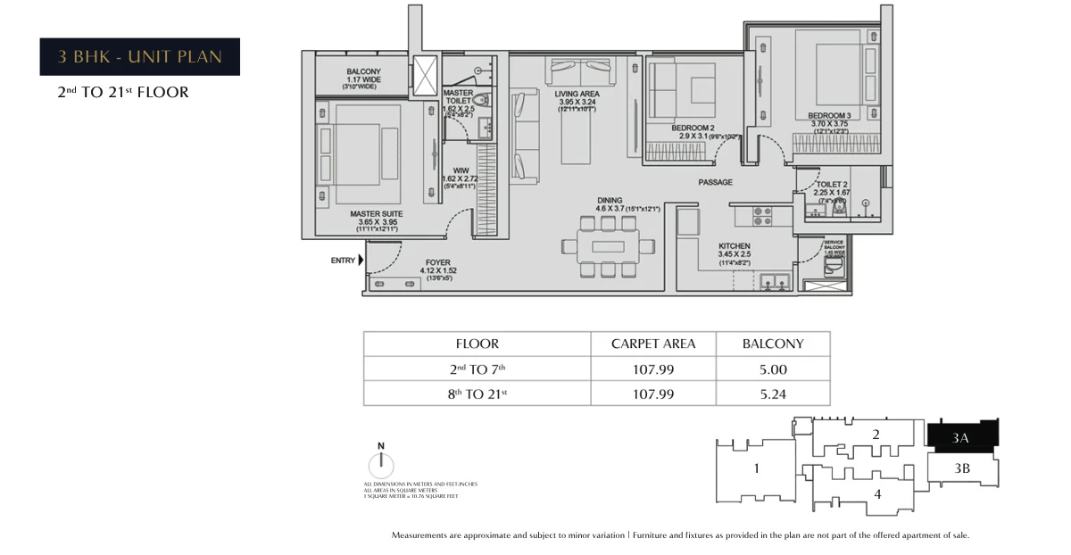 3BHK Unit Plan